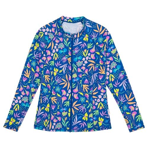 SwimZip Women's Long Sleeve Zip-Front Rash Guard